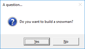 Yes No popup